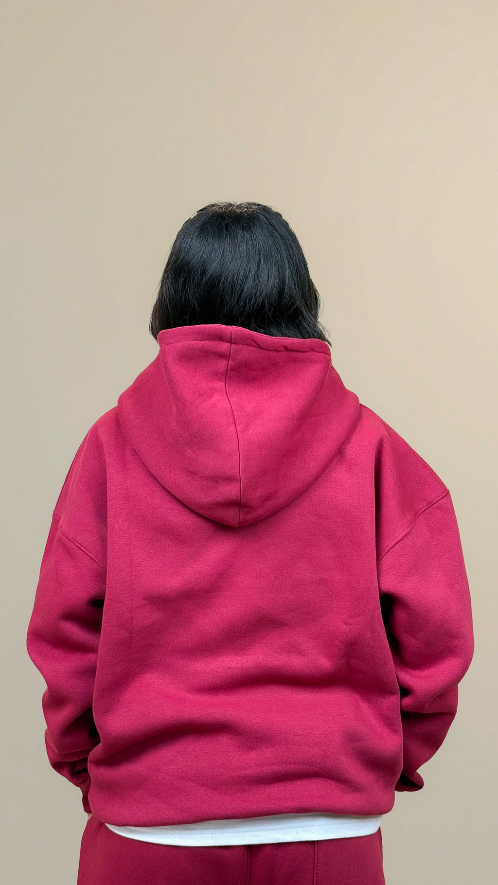 Relaxed Fit Hoodie - Burgundy