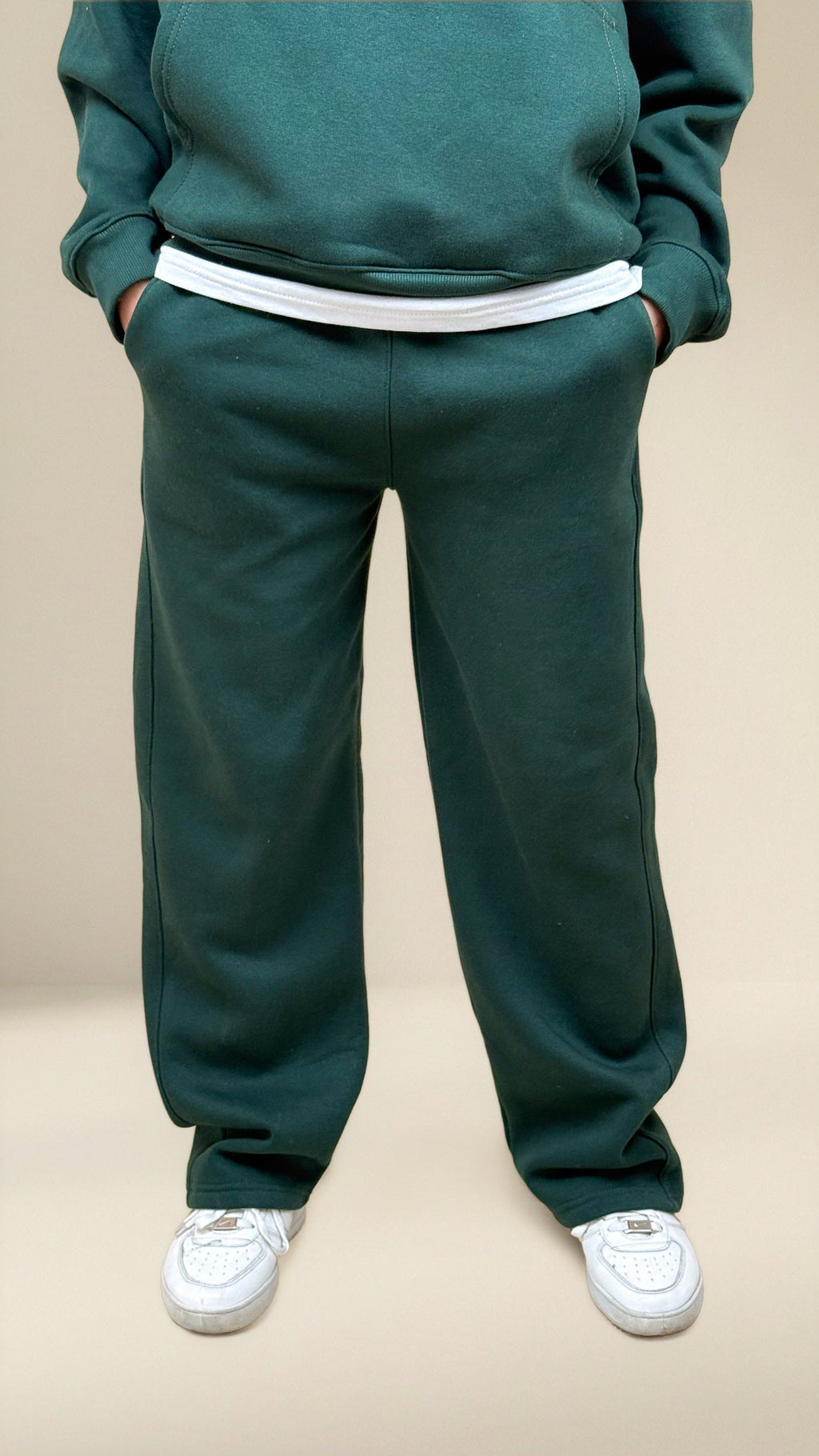 Relaxed Fit Sweatpants - Dark Green