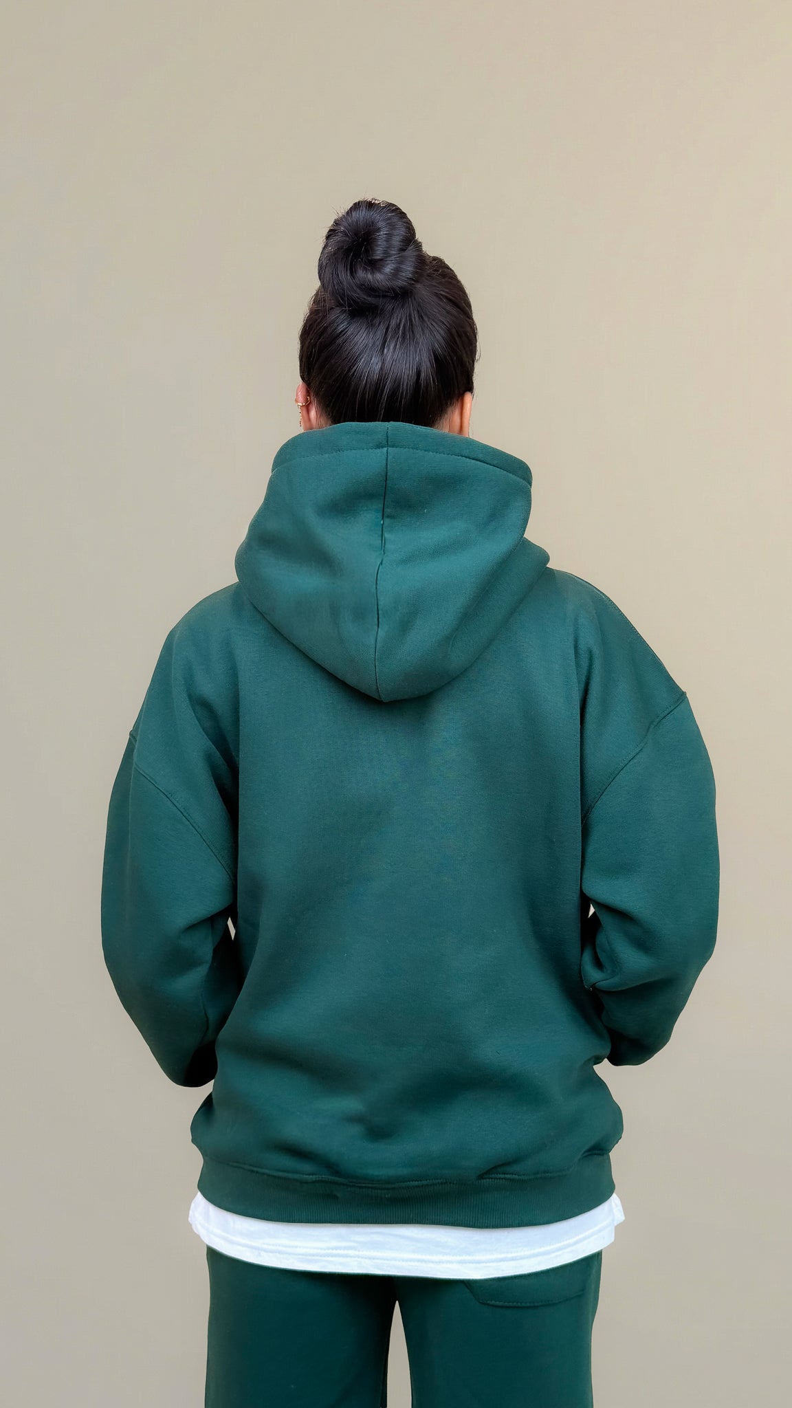 Relaxed Fit Hoodie - Dark Green