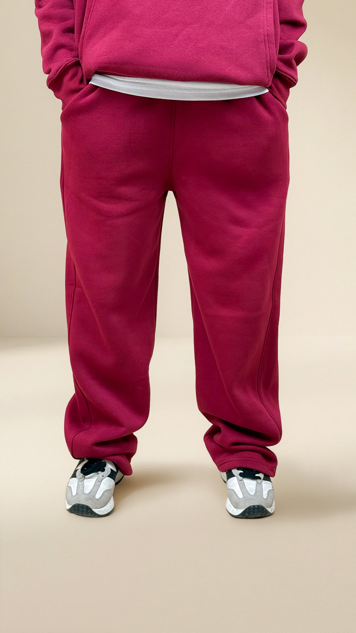 Relaxed Fit Sweatpants - Burgandy