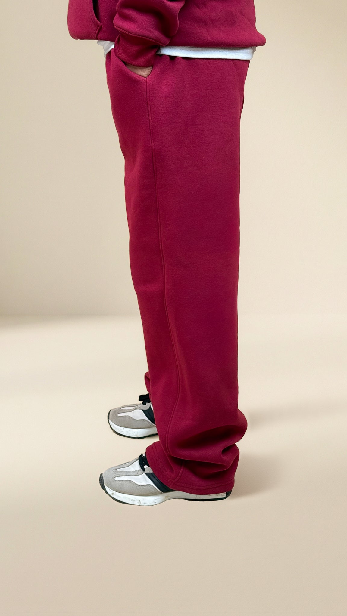 Relaxed Fit Sweatpants - Burgandy
