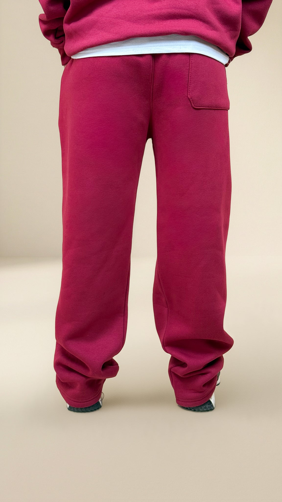 Relaxed Fit Sweatpants - Burgandy
